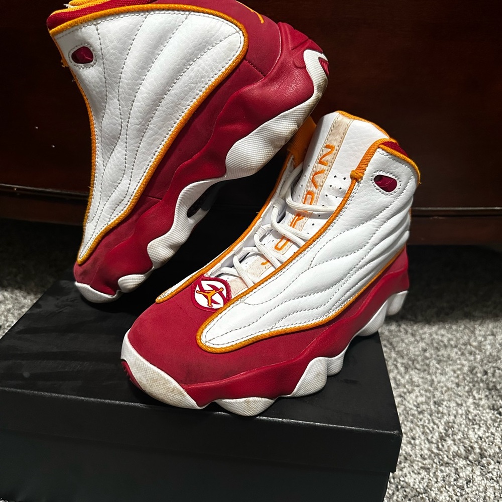 Nike Jordan Pro Strong- White- Vivid Orange  High-Top basketball Sneakers